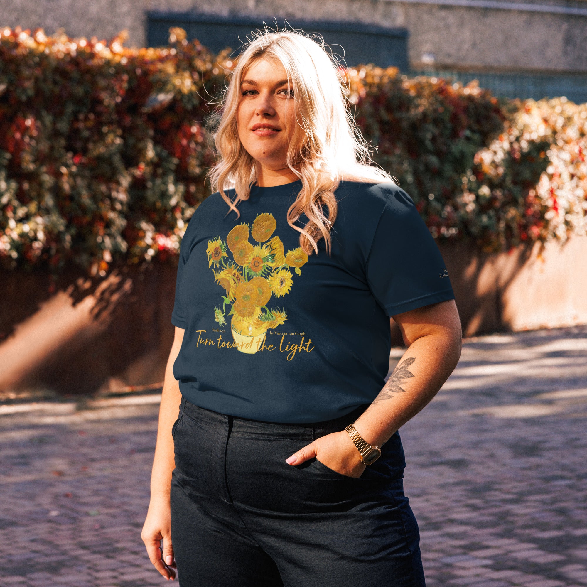 Apparel    Unisex organic cotton t-shirt - Sunflowers by Vincent van Gogh -  The Culturalife