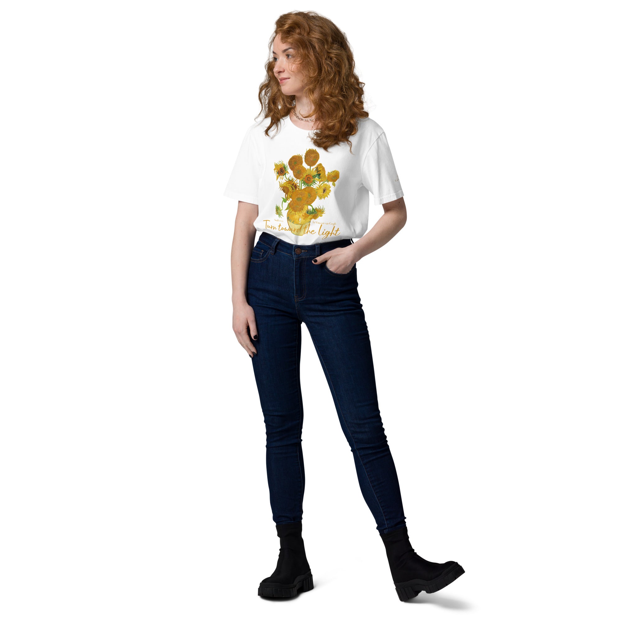 Apparel    Unisex organic cotton t-shirt - Sunflowers by Vincent van Gogh -  The Culturalife